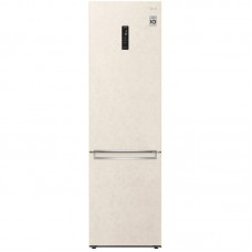 Холодильник LG з нижн. мороз., 203x60х68, холод.відд.-277л, мороз.відд.-107л, 2дв., А++, NF, інв., диспл зовн., зона св-ті, Metal Fresh, бежевий