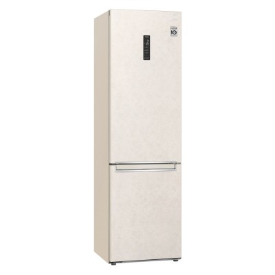 Холодильник LG з нижн. мороз., 203x60х68, холод.відд.-277л, мороз.відд.-107л, 2дв., А++, NF, інв., диспл зовн., зона св-ті, Metal Fresh, бежевий