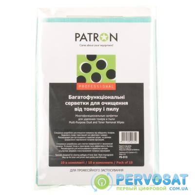 Салфетки PATRON Multi-Purpose Dust and Toner Removal Wipes, 10psc (F5-015)