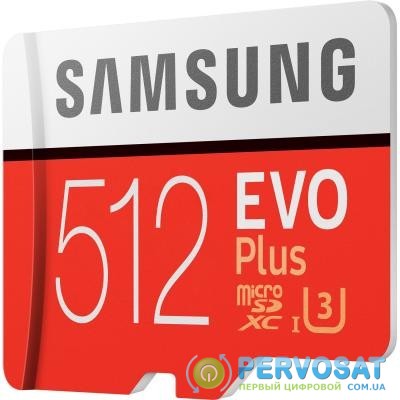 Карта памяти Samsung 512GB microSD class 10 UHS-I U3 Evo Plus V2 (MB-MC512HA/RU)