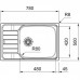 Мийка кухонна Franke Spark, нерж.сталь, прямокутник, з крилом, 780х500х160мм, чаша - 1, врізна, оборотна, SKL 611-78 XL, нерж декор