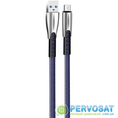 Дата кабель USB 2.0 AM to Micro 5P 1.0m zinc alloy blue ColorWay (CW-CBUM011-BL)