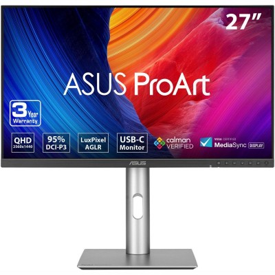 Монітор Asus 27&quot; ProArt PA278CFRV HDMI, 2xDP, USB-C, 3xUSB, MM, IPS, 2560x1440, 100Hz, 5ms, DCI-P3 95%, AdaptiveSync, Pivot, HDR400