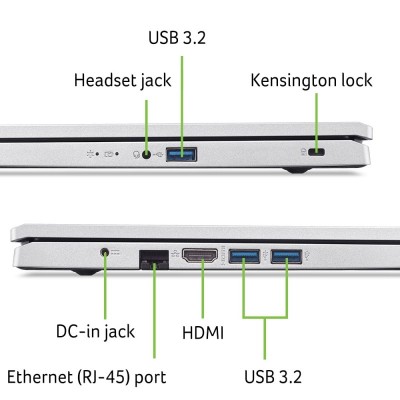 Ноутбук Acer Aspire 3 A317-54 17.3&quot; FHD IPS, Intel i7-1255U, 16GB, F1TB, UMA, Lin, сріблястий