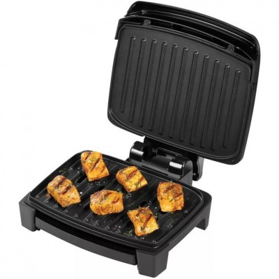 Гриль George Foreman прижимний Immersa Small, 1100Вт, темп. режимів-1, з`ємні пластини, метал, пластик, чорний