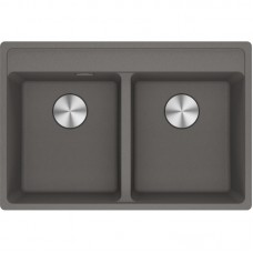 Мийка кухонна Franke Maris, фраграніт, прямокутник, без крила, 760х510х200мм, чаша - 2, врізна, MRG 620 TL, сірий камінь