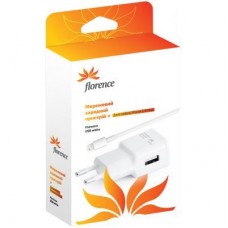 Зарядний пристрій Florence USB, 1A + cable iPhone 6/6 Plus (TC10-IPH6) Зарядний пристрій Florence USB, 1A + cable iPhone 6/6 Plus (TC10-IPH6)
