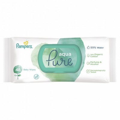 Влажные салфетки Pampers Aqua Pure 48 (8001090603326)