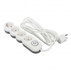 Мережевий фільтр 2Е Plus 4XSchuko з вимикачем 3G1.0*3M, white Мережевий фільтр 2Е Plus 4XSchuko з вимикачем 3G1.0*3M, white