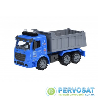 Same Toy Машинка инерционная Truck Самосвал (синий) со светом и звуком