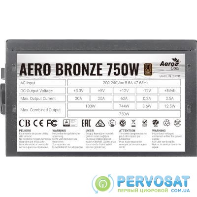 Блок питания AeroCool 750W AERO BRONZE (AERO BRONZE 750W)