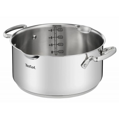 Каструля Tefal DUETTO+, 5л, з кришкою, нержавюча сталь, скло