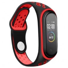 Ремінець до фітнес браслета BeCover Nike Style для Xiaomi Mi Smart Band 5 Black-Red (705153) Ремінець до фітнес браслета BeCover Nike Style для Xiaomi Mi Smart Band 5 Black-Red (705153)