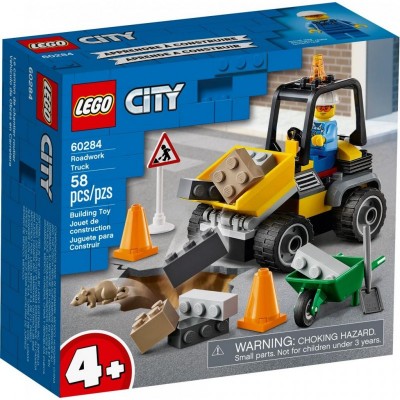 Конструктор LEGO City Great Vehicles Пикап для дорожных работ 58 деталей (60284)