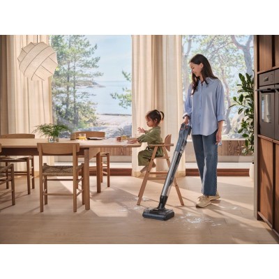 Пилосос Electrolux бездротовий, вологе прибирання, конт пил -0.57л, вода -0.65л, автон. робота до 80хв, вага-7.09кг, 2в1, синій