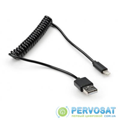 Дата кабель USB 2.0 AM to Lightning Spring 1m black Vinga (VCPDCLS1BK)