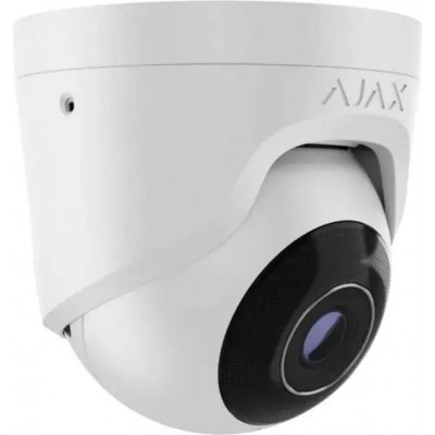IP-Камера дротова Ajax TurretCam, 8мп, 2.8мм, Poe, True WDR, IP 65, ІЧ 35м, аудіо, кут огляду 100° до 110°, купольна, біла