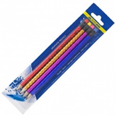 Олівець графітний BUROMAX HB, with eraser, Hologram SET 4шт, assorted colors/blіster (BM.8522) Олівець графітний BUROMAX HB, with eraser, Hologram SET 4шт, assorted colors/blіster (BM.8522)