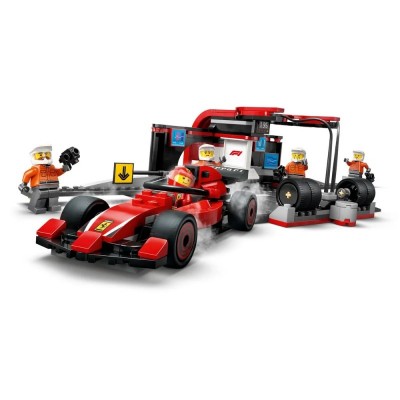 Конструктор LEGO City Піт-стоп і піт-екіпаж F1 з болідом Ferrari