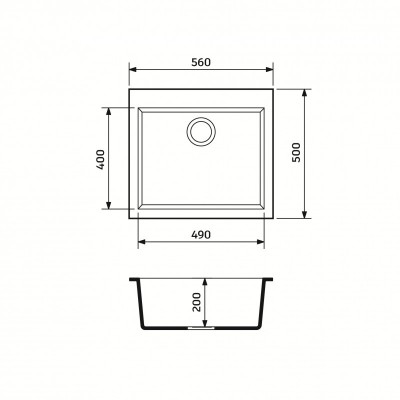 Набір кухонний Adamant Univer, штучний камінь, квадрат, без крила, 560х500х200мм, чаша - 1, врізна, антрацит + змішувач + дозатор + ополіскувач склянок + коландер