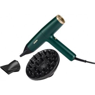 Фен Babyliss Air Power Pro, 1700Вт, 3 режими, дифузор, іоніз-я, хол. обдув, зелений