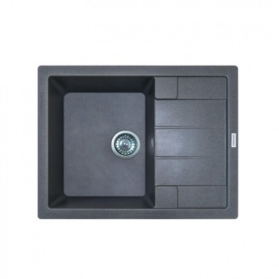 Мийка кухонна Adamant Anila, штучний камінь, прямокут., з крилом, 645х495х200мм, чаша - 1, врізна, сірий