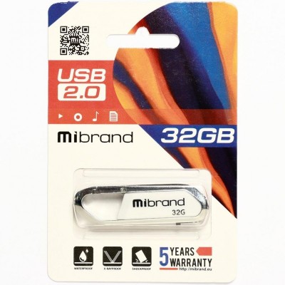 USB флеш накопитель Mibrand 32GB Aligator White USB 2.0 (MI2.0/AL32U7W)