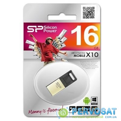 USB флеш накопитель Silicon Power 16Gb Mobile X10 , OTG, Champague (SP016GBUF2X10V1C)