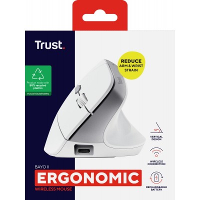 Миша Trust Bayo II Ergonomic, WL, білий