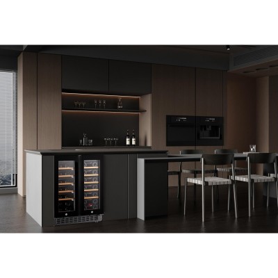 Холодильник Philco для вина, 87x60x57, холод.відд.-116л, зон - 2, бут-40, диспл, підсвітка, чорний