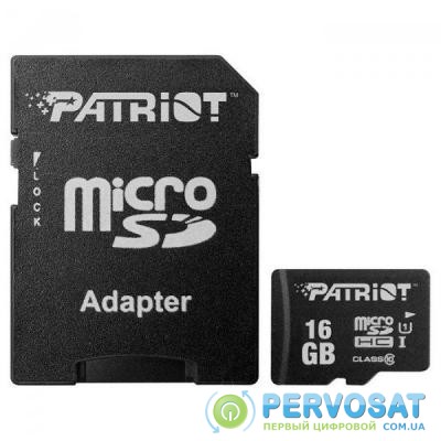 Карта памяти Patriot 16GB microSD class10 UHS-I (PSF16GMCSDHC10)