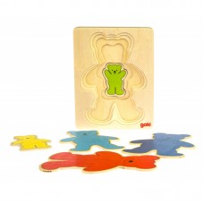 Пазл-вкладиш goki Різнобарвні ведмедики Пазл-вкладиш goki Різнобарвні ведмедики