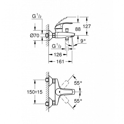 Смеситель Grohe Eurosmart (33300002)