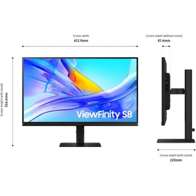 Монітор Samsung 27" S80UD HDMI, DP, USB, USB-C, MM, IPS, 3840x2160