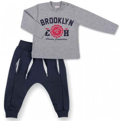 Набір дитячого одягу Breeze кофта та штани сірий меланж "Brooklyn" (7882-80B-gray)