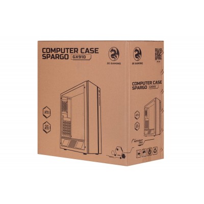 Корпус 2E GAMING SPARGO (GX910) MidT, 2xUSB3.0, ARGB стрічка, акрил (бічна панель), без БЖ, чорний