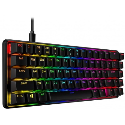 Клавіатура механічна HyperX Alloy Origins 65 67key, Red, USB-A, EN/RU, RGB, чорний