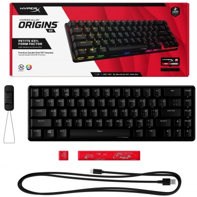 Клавіатура механічна HyperX Alloy Origins 65 67key, Red, USB-A, EN/RU, RGB, чорний