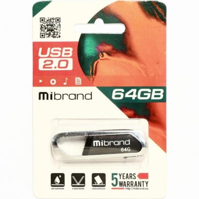 USB флеш накопитель Mibrand 64GB Aligator Grey USB 2.0 (MI2.0/AL64U7G)