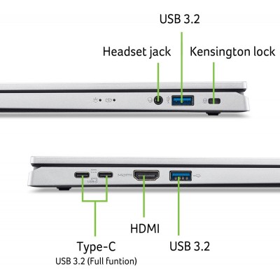 Ноутбук Acer Aspire Go AG15-32P 15.6" FHD IPS, Intel C N150, 8GB, F512GB, UMA, Lin, сріблястий