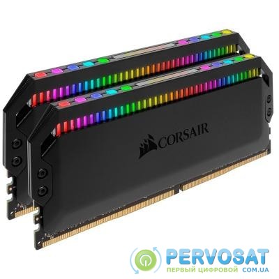 Модуль памяти для компьютера DDR4 16GB (2x8GB) 3600 MHz Dominator Platinum RGB Black CORSAIR (CMT16GX4M2C3600C18)
