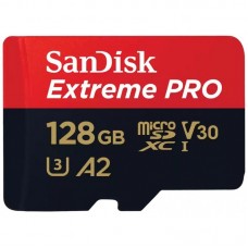Карта пам'яті SanDisk microSD 128GB C10 UHS-I U3 R200/W90MB/s Extreme Pro V30 + SD Карта пам'яті SanDisk microSD 128GB C10 UHS-I U3 R200/W90MB/s Extreme Pro V30 + SD