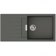 Мийка кухонна Hansgrohe S52, граніт, прямокутник, з крилом, 980х480х190мм, чаша - 1, врізна, сірий камінь Мийка кухонна Hansgrohe S52, граніт, прямокутник, з крилом, 980х480х190мм, чаша - 1, врізна, сірий камінь