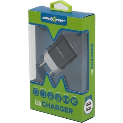 Зарядное устройство Maxxter 2 USB, 2.1A (UС-22A)