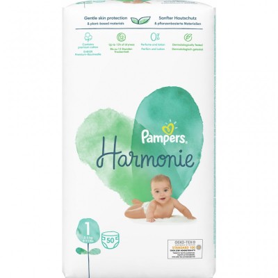 Подгузник Pampers Harmonie Newborn Размер 1 (2-5 кг) 50 шт (8006540156513)