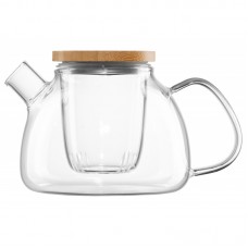 Заварник Ardesto, 1000 мл, боросилікатне скло, бамбук Заварник Ardesto, 1000 мл, боросилікатне скло, бамбук