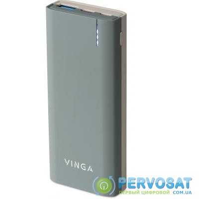 Батарея универсальная Vinga 10000 mAh soft touch dark grey (BTPB3810QCRODG)