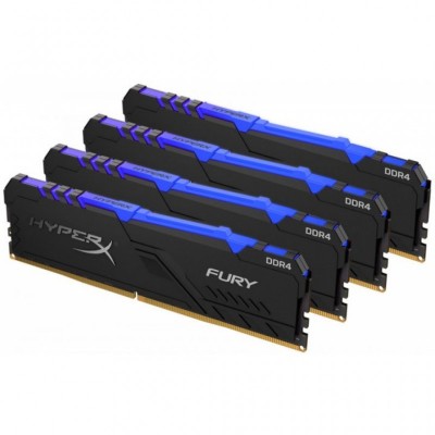 Модуль памяти для компьютера DDR4 64GB (4x16GB) 3200 MHz Fury RGB Black Kingston Fury (ex.HyperX) (HX432C16FB3AK4/64)