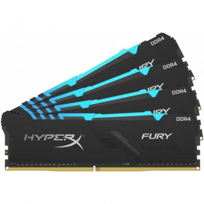 Модуль памяти для компьютера DDR4 64GB (4x16GB) 3200 MHz Fury RGB Black Kingston Fury (ex.HyperX) (HX432C16FB3AK4/64)