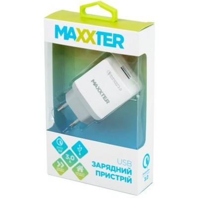 Зарядное устройство Maxxter 1 USB (Qualcomm) 5V/3A-9V/2A-12V/1.5A (UQC-22A)